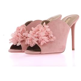 Aquazzura-AQUAZZURA  Mules & clogs T.eu 37.5 Suede-Pink