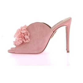 Aquazzura-AQUAZZURA  Mules & clogs T.eu 37.5 Suede-Pink