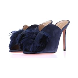 Aquazzura-AQUAZZURA  Mules & clogs T.eu 37.5 Suede-Blue