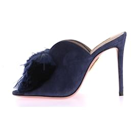 Aquazzura-AQUAZZURA  Mules & clogs T.eu 37.5 Suede-Blue