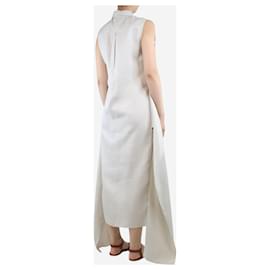 Joseph-Beige sleeveless belt-detail dress - size UK 12-Beige