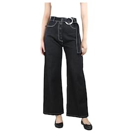 Rejina Pyo-Calça jeans preta de perna larga - tamanho UK 10-Preto