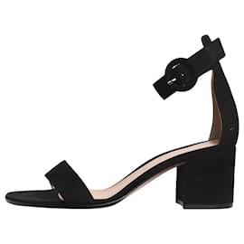 Gianvito Rossi-Black suede Portofino sandal heels - size EU 36-Black