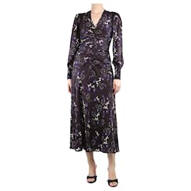 Autre Marque-Vestido midi fruncido floral negro - talla UK 8-Negro