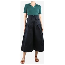 Ulla Johnson-Black A-line midi skirt - size UK 8-Black