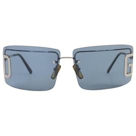 Dolce & Gabbana-Gafas de sol anchas sin montura azules-Azul