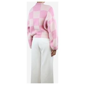 Autre Marque-Pink checkered high-neck jumper - size S-Pink