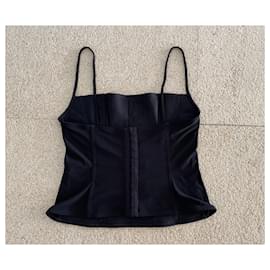 Eres-Black ERES polyamide and elastane strappy top, size S.-Black