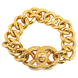 Chanel-Bracciale a catena Turnlock in oro CC Chanel-D'oro