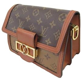 Louis Vuitton-Louis Vuitton Monograma Marrom Reverso Mini Dauphine-Marrom