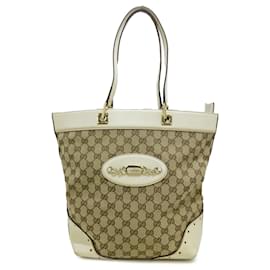 Gucci-Gucci Brown GG Canvas Punch Tote-Brown,Other