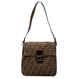 Fendi Brown Zucca Canvas Mamma Forever Marron