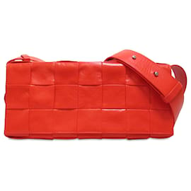 Bottega Veneta-Bottega Veneta Red Intrecciato Stretch Cassette Crossbody Bag-Red