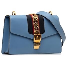 Gucci-Bolso de hombro Sylvie pequeño azul de Gucci-Azul,Azul claro