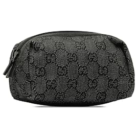 Gucci-Bolso de mezclilla gris con GG de Gucci-Negro,Gris,Gris antracita