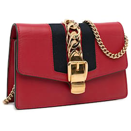 Gucci-Gucci Red Super Mini Sylvie Chain Bag-Red