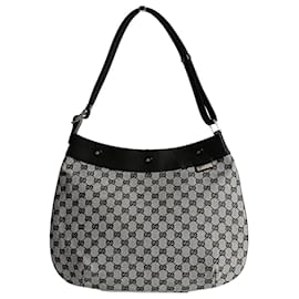 Gucci-Gucci Grey/black GG canvas shopper shoulder bag-Grey