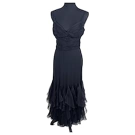 Valentino Garavani-Valentino silk evening dress-Black