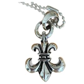 Chrome Hearts Collar con Pendiente de Plata Plata