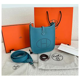 Hermès-Hermes Mini Evelyne 16 New Bleu Jean-Blue