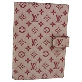 Louis Vuitton-LOUIS VUITTON Monogramm Mini Agenda PM Tagesplaner Cover Rot R20912 LV Auth 71058-Rot