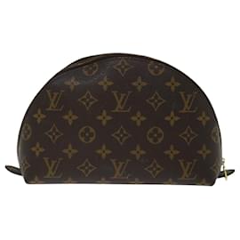 Louis Vuitton-LOUIS VUITTON Monogram Trousse Demi Ronde Pochette Cosmétique M47520 Auth LV 70902-Monogramme