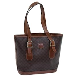 Céline-CELINE Macadam Canvas Shoulder Bag PVC Brown Auth hk1270-Brown