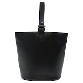 Gucci-GUCCI Hand Bag Leather Black Auth 71508-Black
