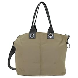 Prada-PRADA Sac cabas en toile 2façon Beige Auth hk1257-Beige