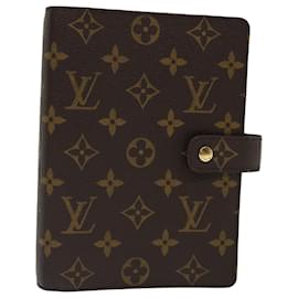 Louis Vuitton-LOUIS VUITTON Monogramm Agenda MM Tagesplaner Cover R20105 LV Auth 71160-Monogramm