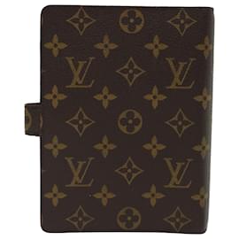 Louis Vuitton-LOUIS VUITTON Monogramm Agenda MM Tagesplaner Cover R20105 LV Auth 71160-Monogramm