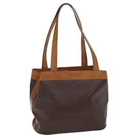 Céline-CELINE Macadam Canvas Shoulder Bag PVC Brown Auth 72075-Brown