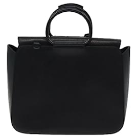 Gucci-GUCCI Hand Bag Leather 2way Black Auth 71312-Black