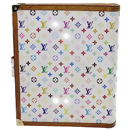 Louis Vuitton-LOUIS VUITTON Multicolor Agenda GM Tagesplaner Hülle Weiß R20894 LV Auth 70701EIN-Weiß