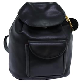 Christian Dior-Christian Dior Canage Lady Dior Backpack Leather Black Auth ar11749-Black