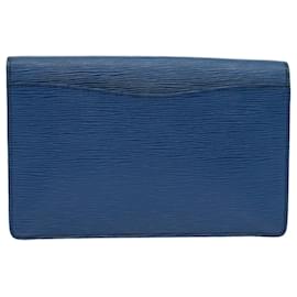 Louis Vuitton-LOUIS VUITTON Epi Montaigne 27 Bolso Clutch Azul M52655 EP de autenticación de LV4017-Azul