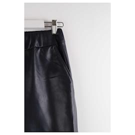 Anine Bing-Pantalones negros de corte ancho-Negro