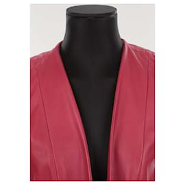 Sandro-Leather coat-Red
