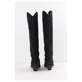 Isabel Marant-Leather cowboy boots-Black