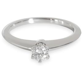 Tiffany & Co-TIFFANY & CO. Bague de fiançailles diamant en platine E VS2 0.19 ctw-Autre