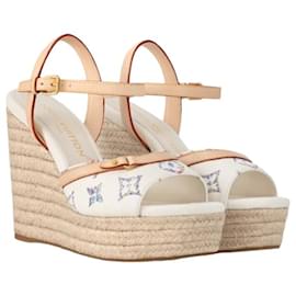 Louis Vuitton-Helios Wedge Sandals-Beige