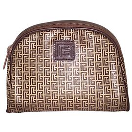 PIERRE BALMAIN clutch Light brown Dark brown