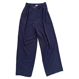 Chanel-Pantaloni di lana-Blu navy