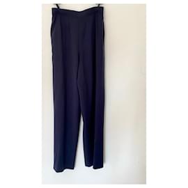 Chanel-Pantaloni di lana-Blu navy