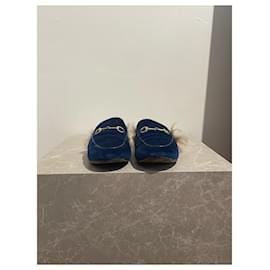 Gucci-GUCCI Ballerine T.Unione Europea 40 velluto-Blu