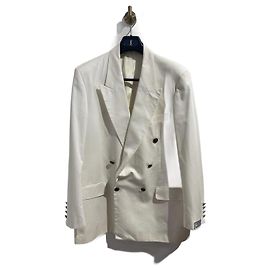 YVES SAINT LAURENT Chaquetas T.fr 52 Algodón Blanco