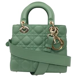 Autre Marque-Christian Dior Bolsa pequena de couro verde Lady Dior-Verde