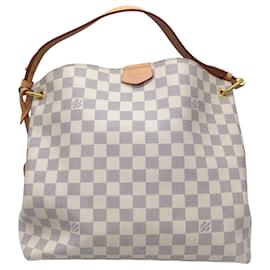 Autre Marque-Louis Vuitton Ivory Damier Azur Graceful PM Handbag-Cream