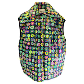 Autre Marque-AVN Black Multi Floral Printed Padded Cotton Vest-Multiple colors