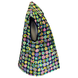 Autre Marque-Chaleco de algodón acolchado con estampado floral multicolor negro AVN-Multicolor
